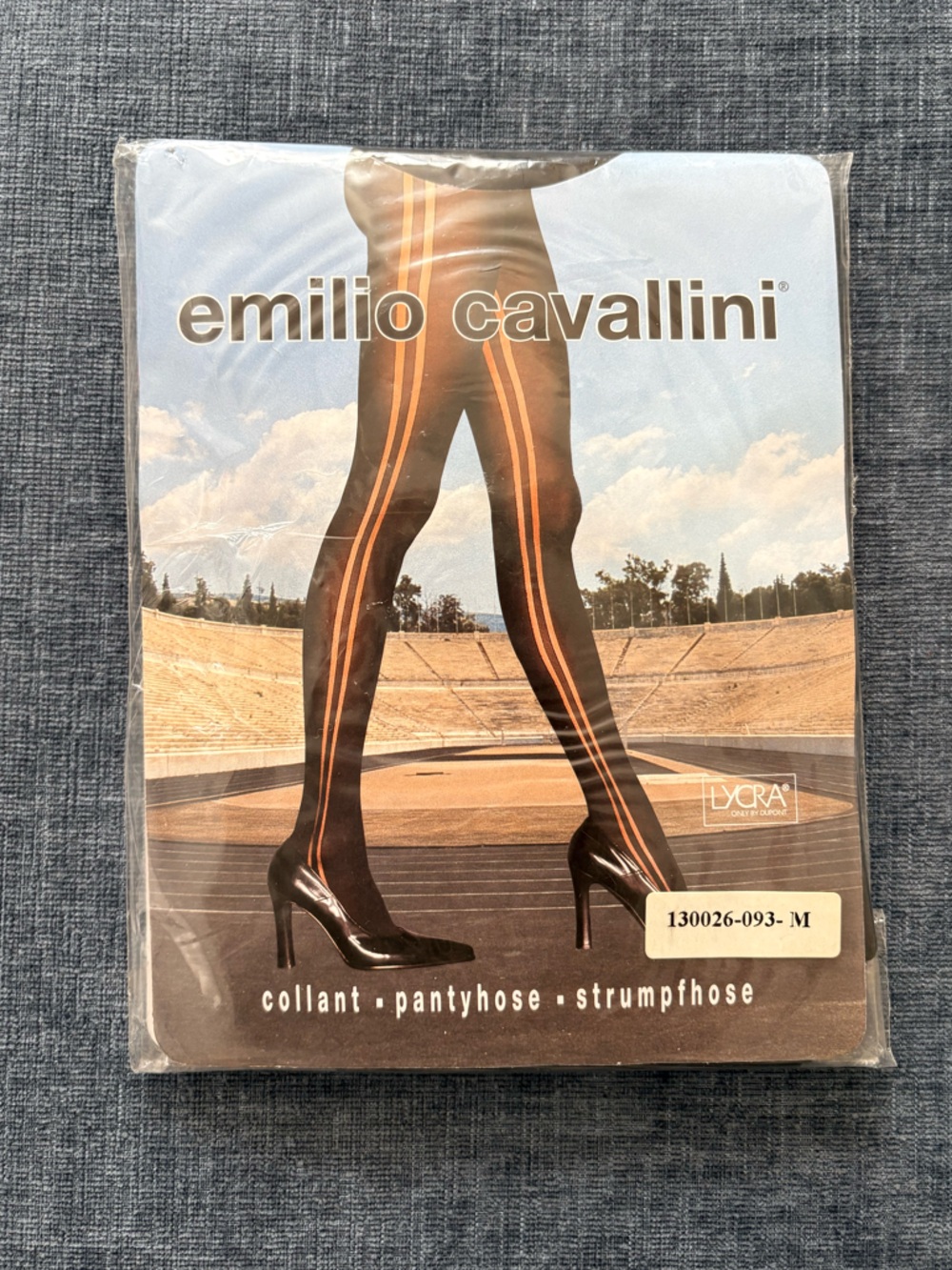 NWT Emilio Cavallini Black Sheer Panel Tights Size M Made in Italy
